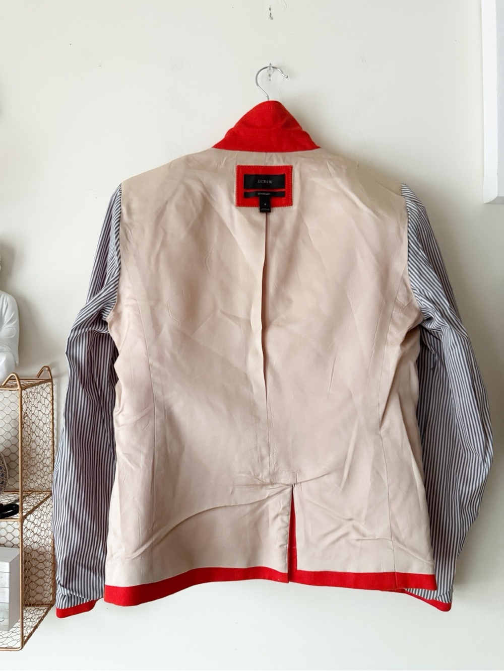 J.Crew Dark Orange Wool Schoolboy Blazer Size 6 Gold Crest Buttons Fall Preppy - Picture 13 of 15